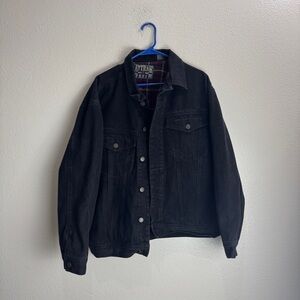 Attrak Fleece Lined Denim Jacket Size Large
